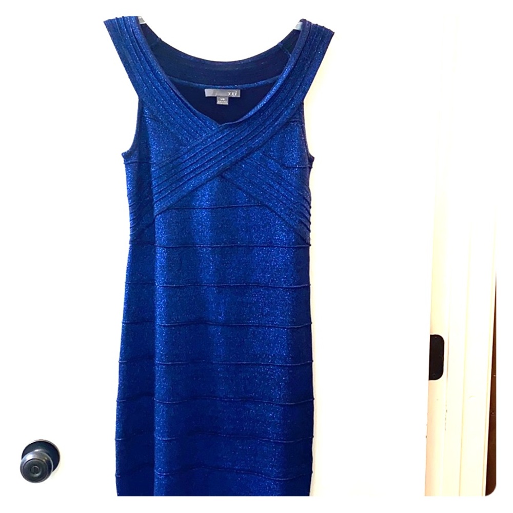 Shimmer Navy Blue Cocktail Dress
